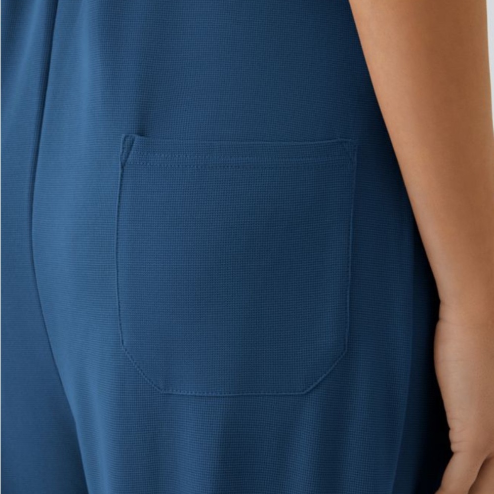 Halara Pockets Waffle Casual Jogger Overalls Women's Blue Jumpsuit Large - Picture 8 of 17
